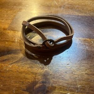 Brown Leather Wrap Bracelet